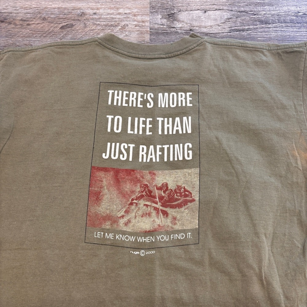 Vintage T-Shirt Boating Green Mens XL‎ USA Made Water River Rafting Quotes Tee
